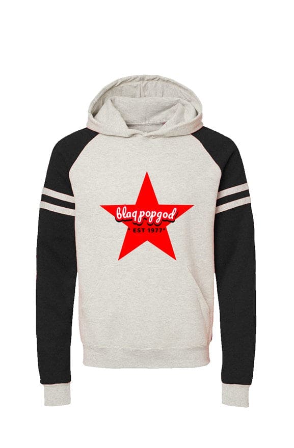 Varsity Color blocked Raglan Hoodie (Black
