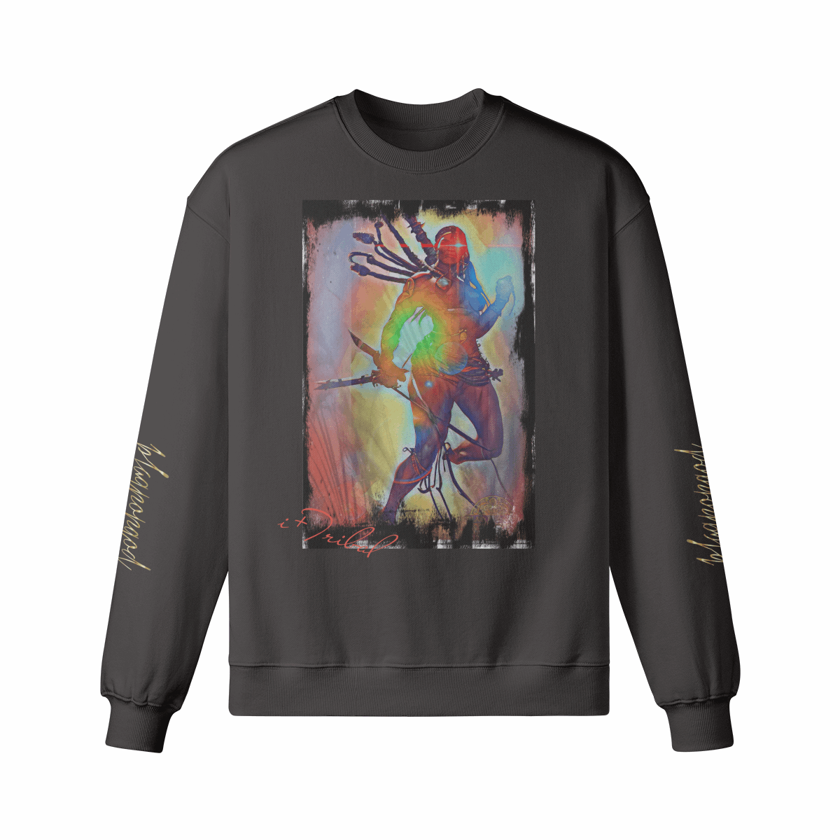 Art Designed Tribal Heavy Crewneck Sweatshirt Collection Stylish Streetwear 100% combed cotton (Cream)