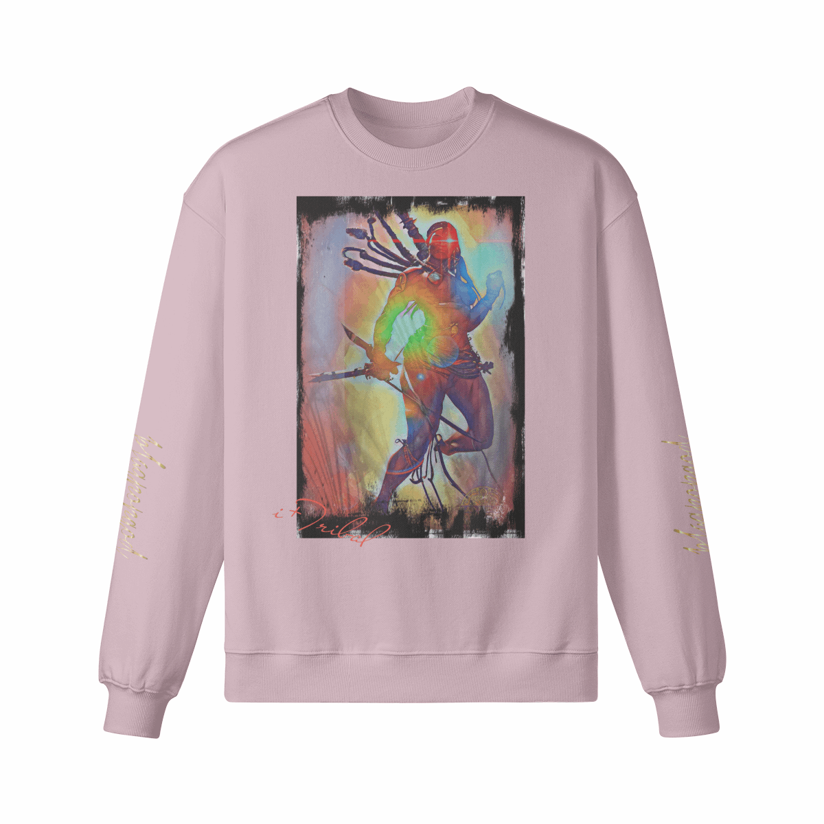 Art Designed Tribal Heavy Crewneck Sweatshirt Collection Stylish Streetwear 100% combed cotton (Cream)