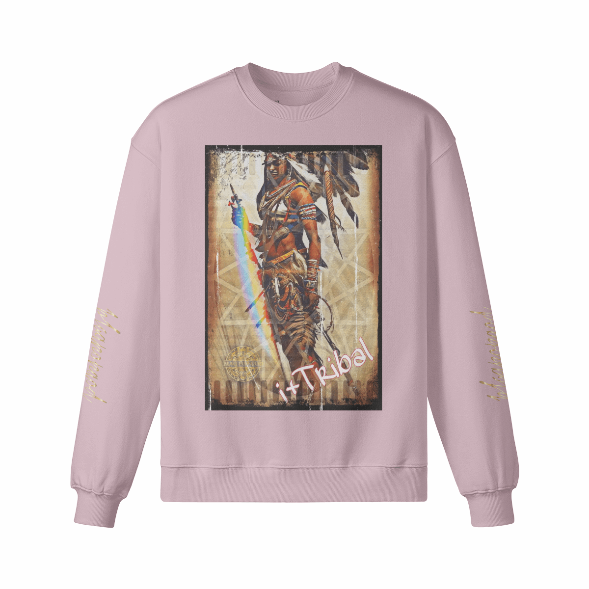 Art Designed Tribal Heavy Crewneck Sweatshirt (Gray)