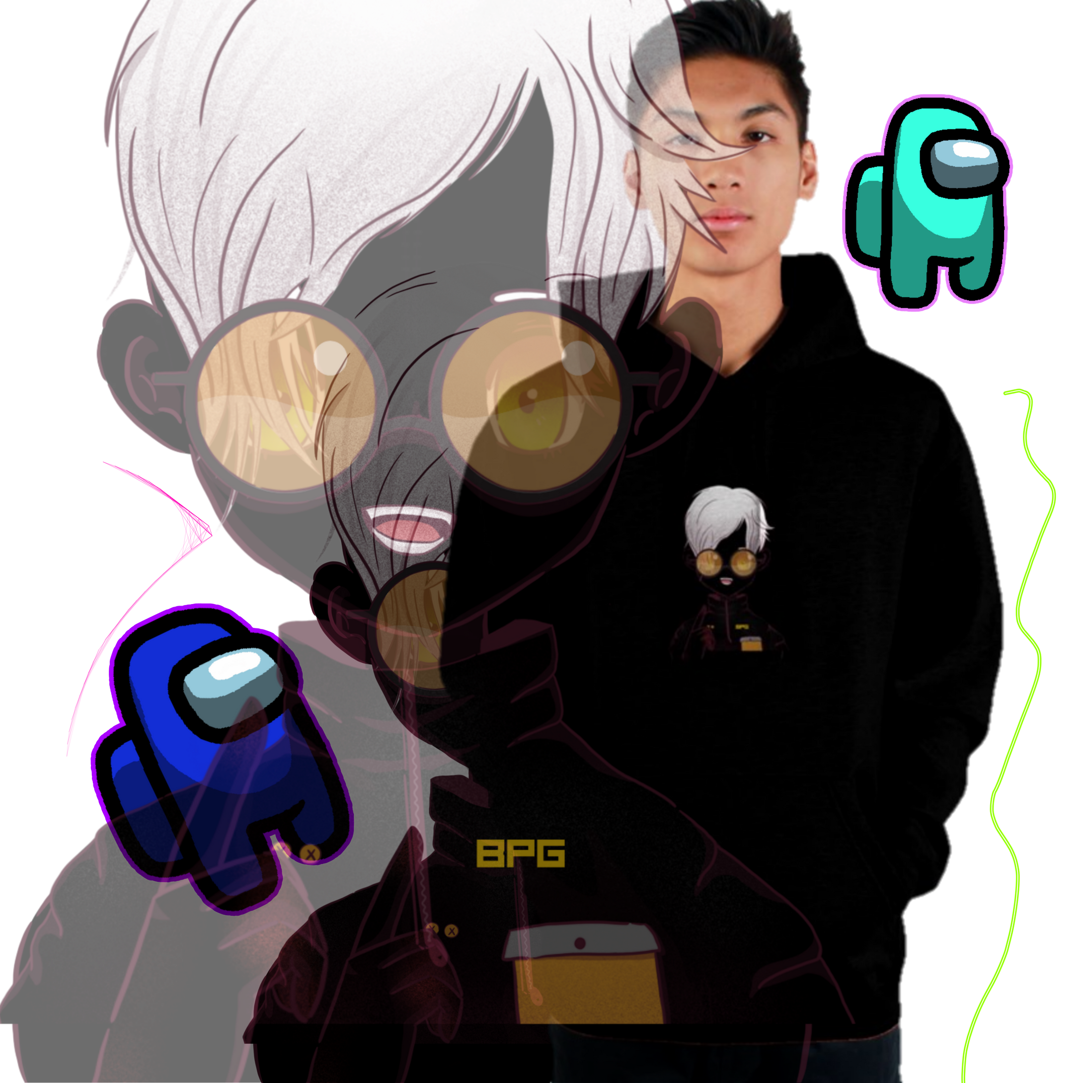 Pullover Hoodie Black (invader)