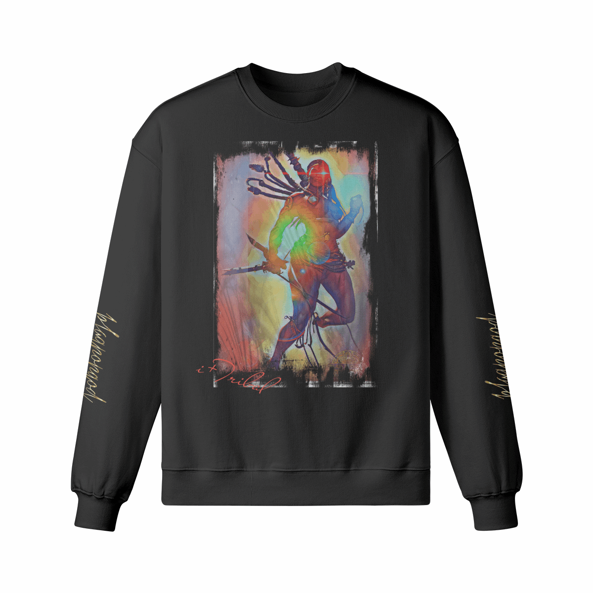 Art Designed Tribal Heavy Crewneck Sweatshirt Collection Stylish Streetwear 100% combed cotton (Cream)